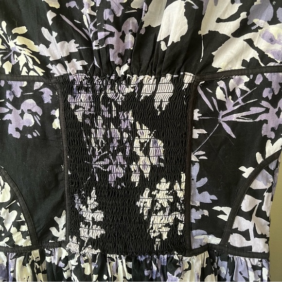 by Anthropologie Corset Collared Floral Smocked Long Sleeve Shirt Mini Dress - Picture 7 of 9